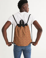 Red Hieroglyphics Canvas Drawstring Bag - Conscious Apparel Store