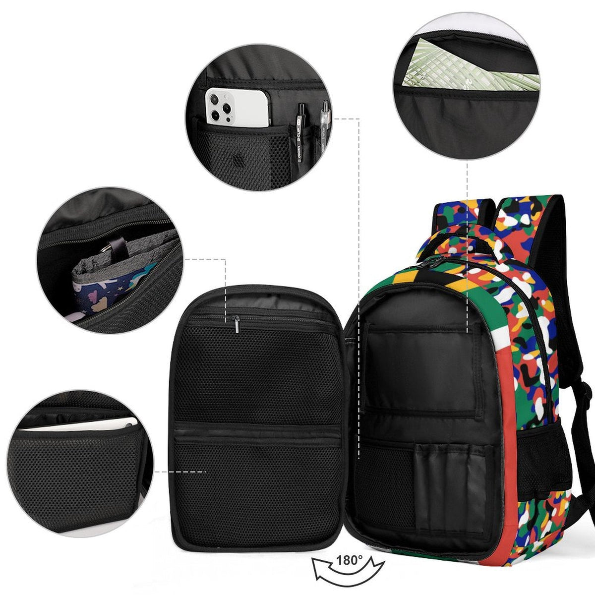 South Africa Flag Camo Casual Backpack - Conscious Apparel Store