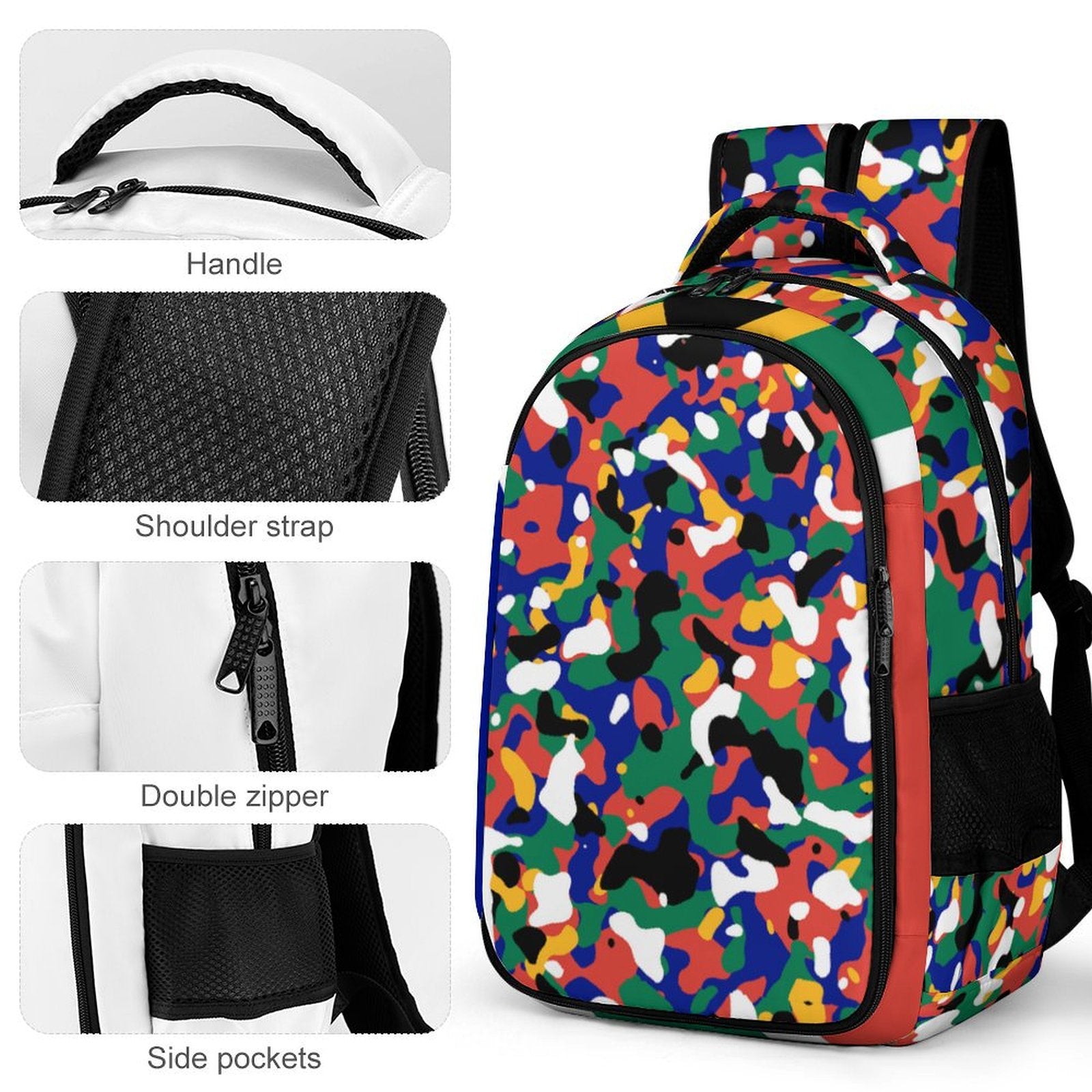 South Africa Flag Camo Casual Backpack - Conscious Apparel Store