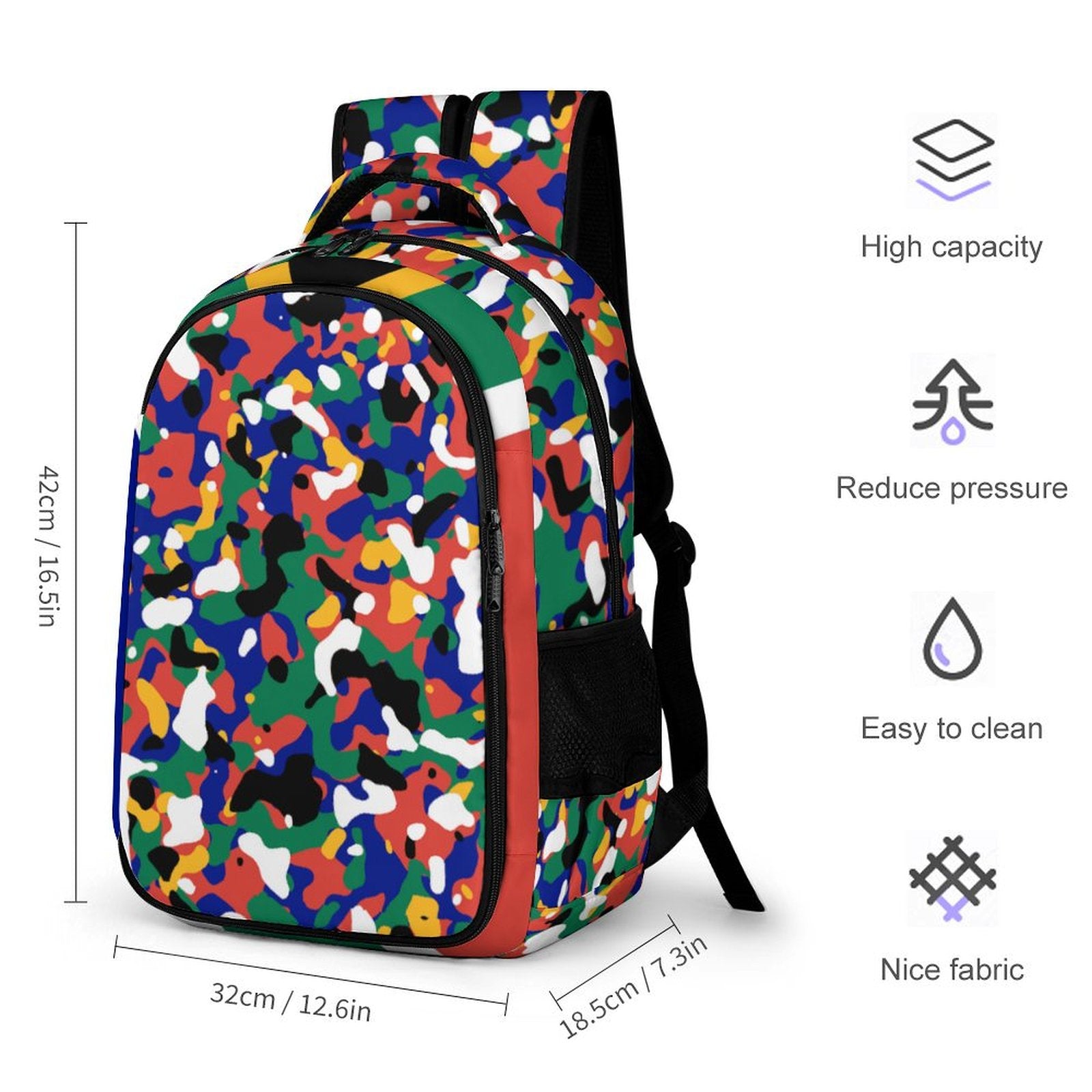 South Africa Flag Camo Casual Backpack - Conscious Apparel Store