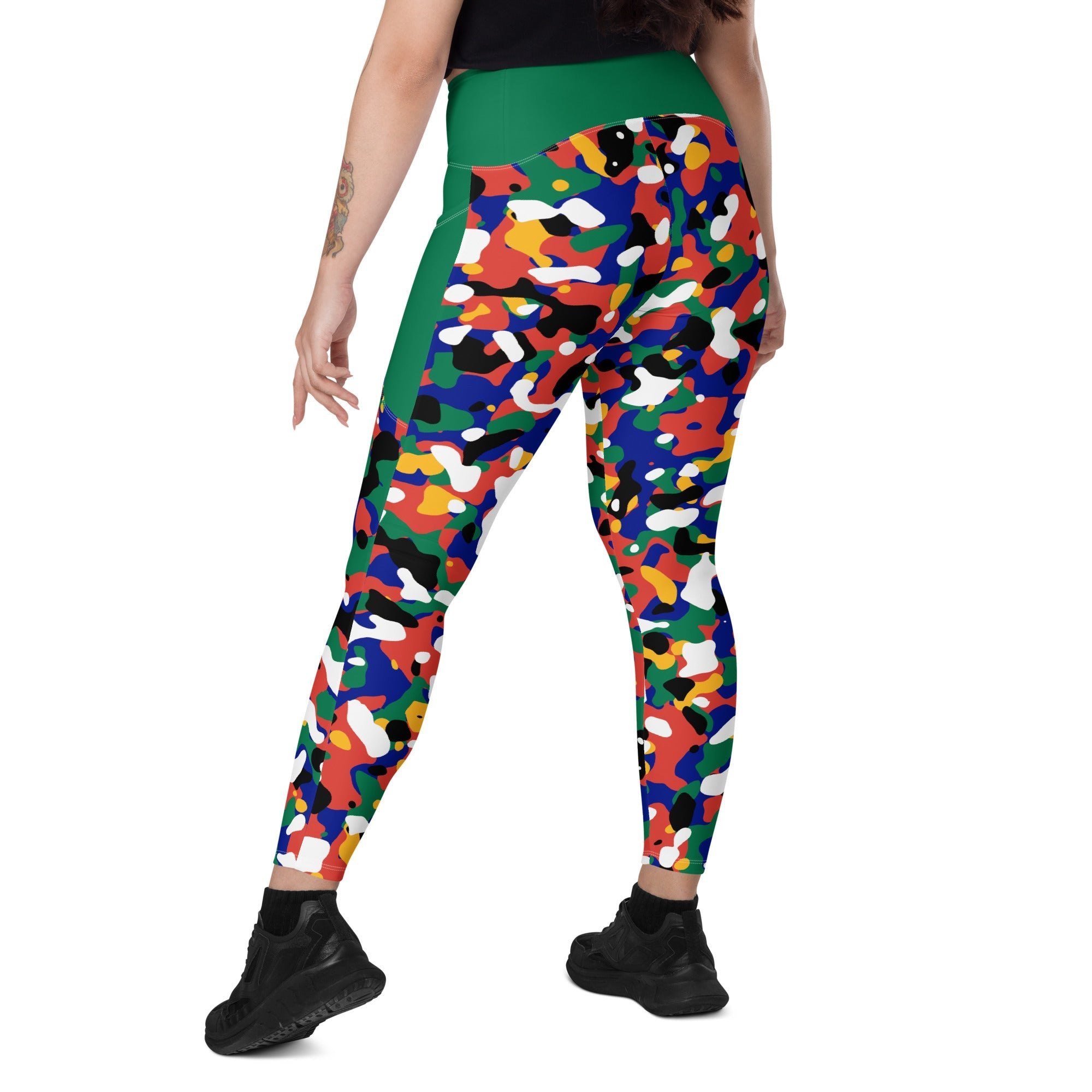 South Africa Flag Camo Leggings with pockets - Conscious Apparel Store