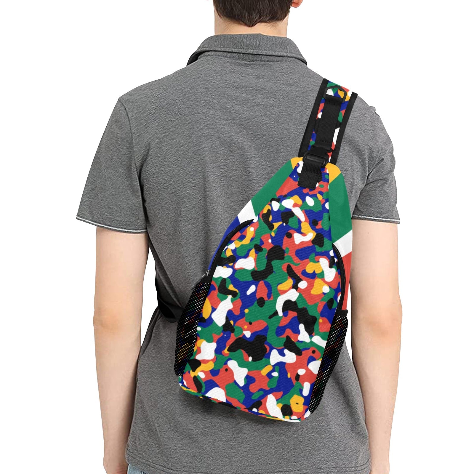 South Africa Flag Camo Men's Casual Chest Bag - Conscious Apparel Store