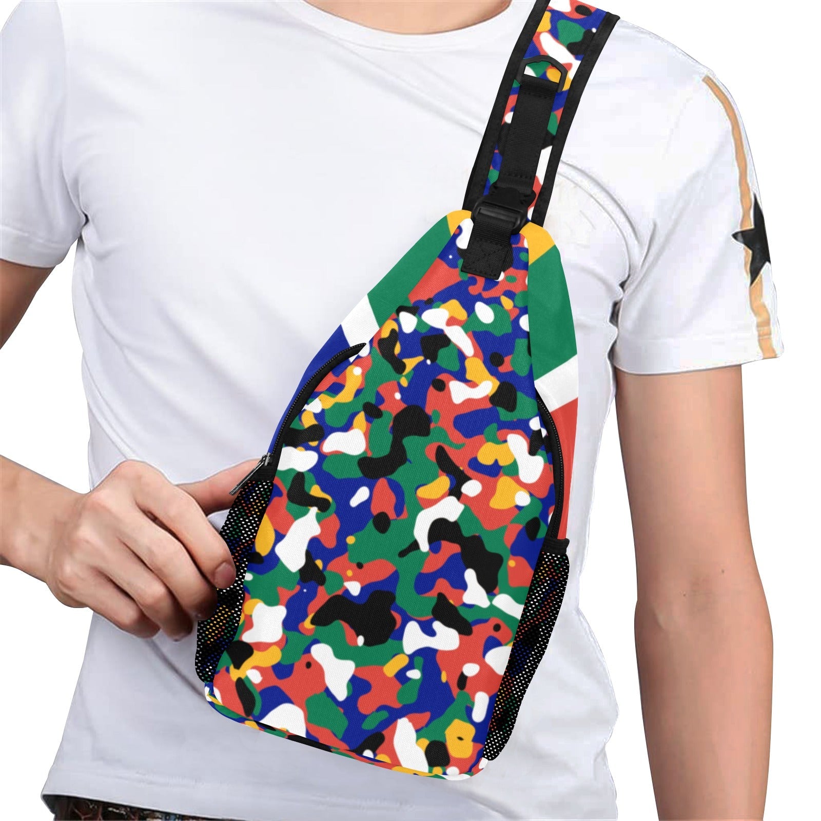 South Africa Flag Camo Men's Casual Chest Bag - Conscious Apparel Store