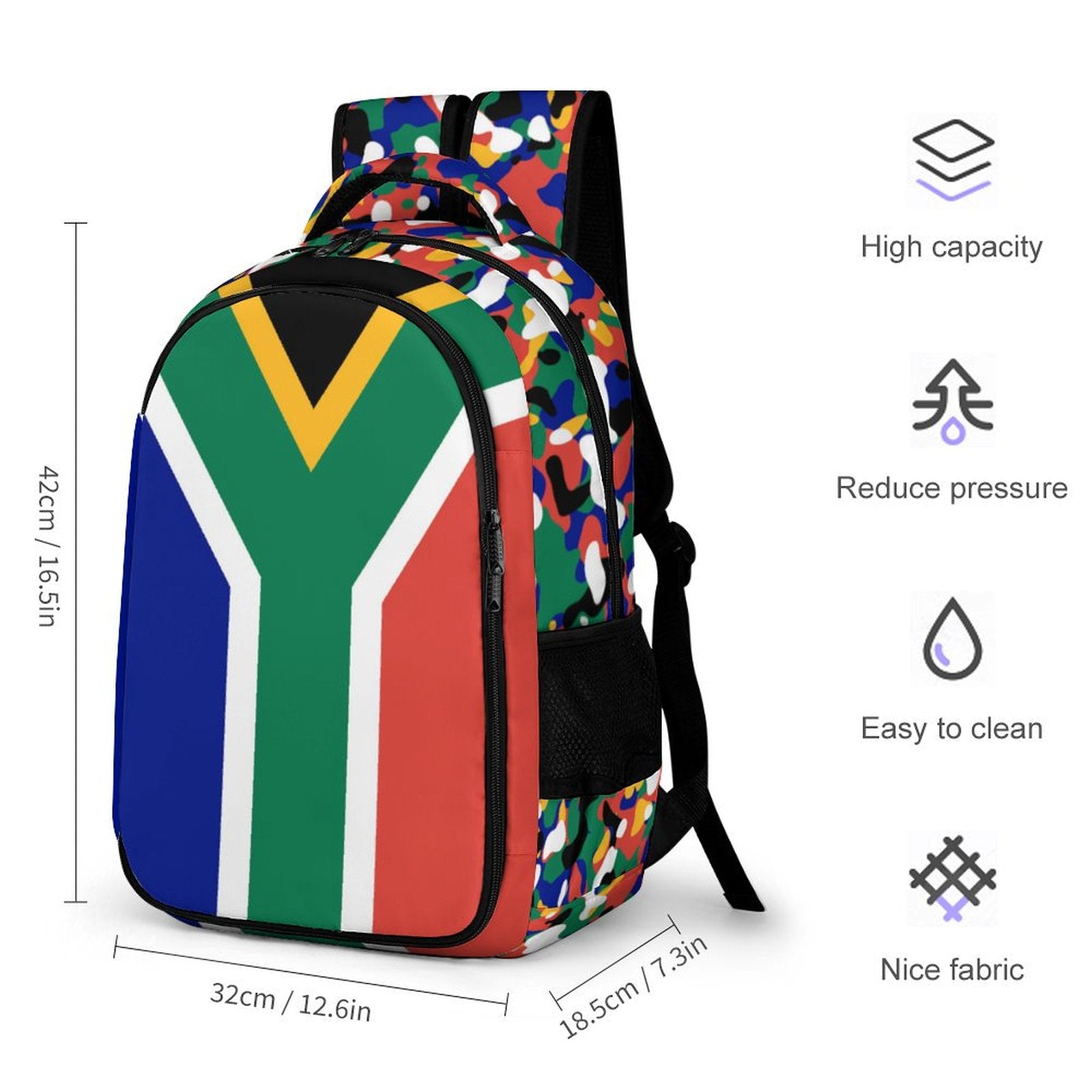 South Africa Flag Casual Backpack - Conscious Apparel Store