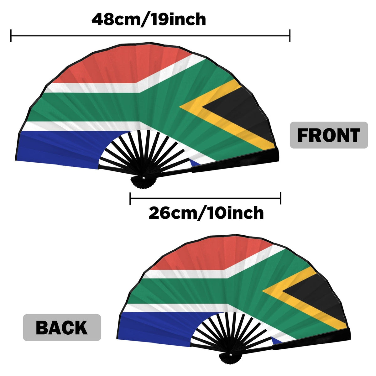 South Africa Flag Double-Sided Custom Folding Fan - Conscious Apparel Store