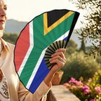 South Africa Flag Double-Sided Custom Folding Fan - Conscious Apparel Store