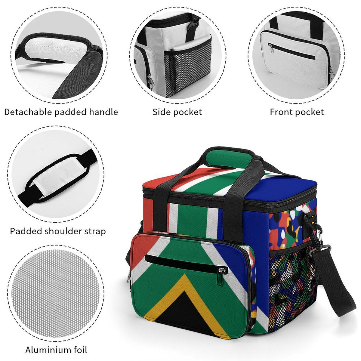 South Africa Flag Insulated Cooler Bag - Conscious Apparel Store