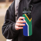 South Africa Flag Insulated Water Bottle with Dual - Use Lid (18oz) - Conscious Apparel Store