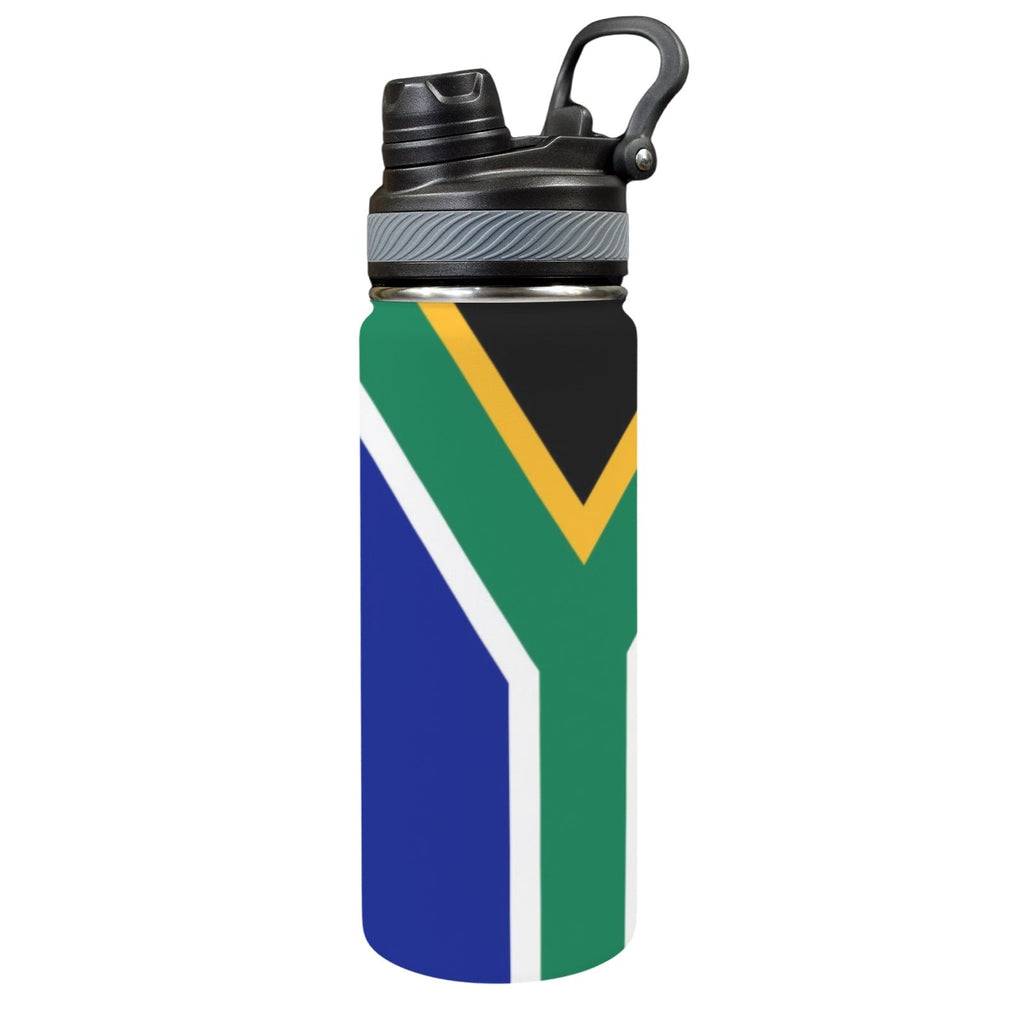 South Africa Flag Insulated Water Bottle with Dual - Use Lid (18oz) - Conscious Apparel Store