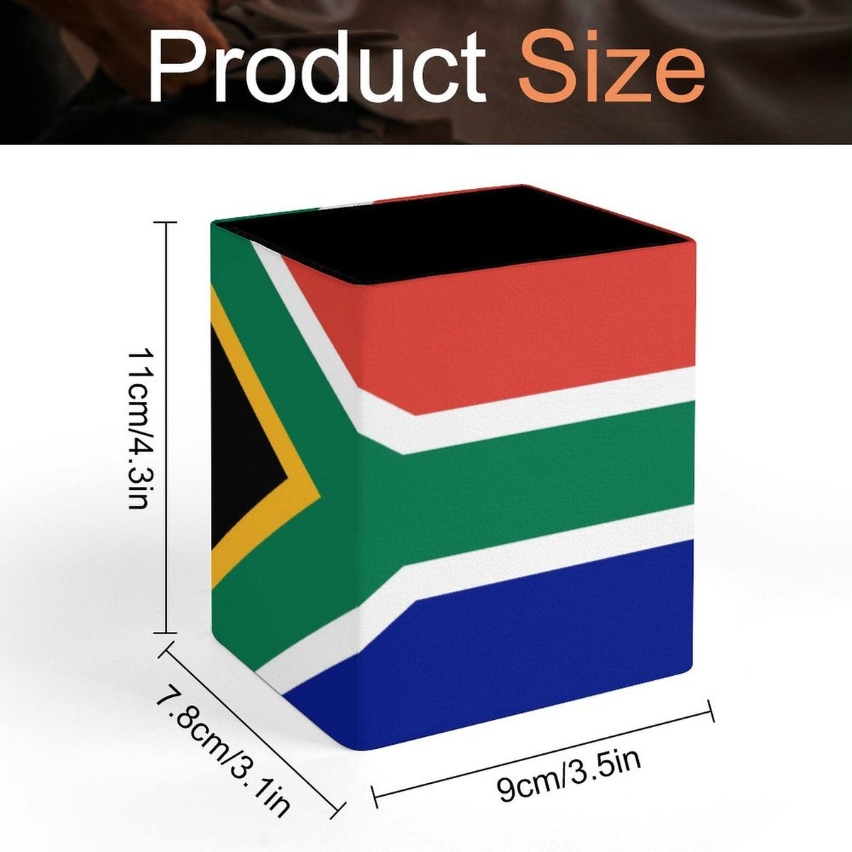 South Africa Flag Square Pen Holder - Conscious Apparel Store