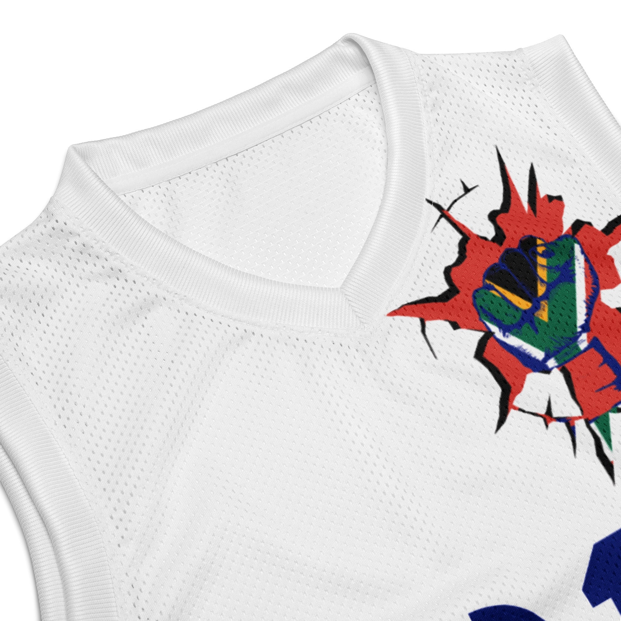South Africa Flag (White) Premium Sport Jersey Tank Top - Conscious Apparel Store