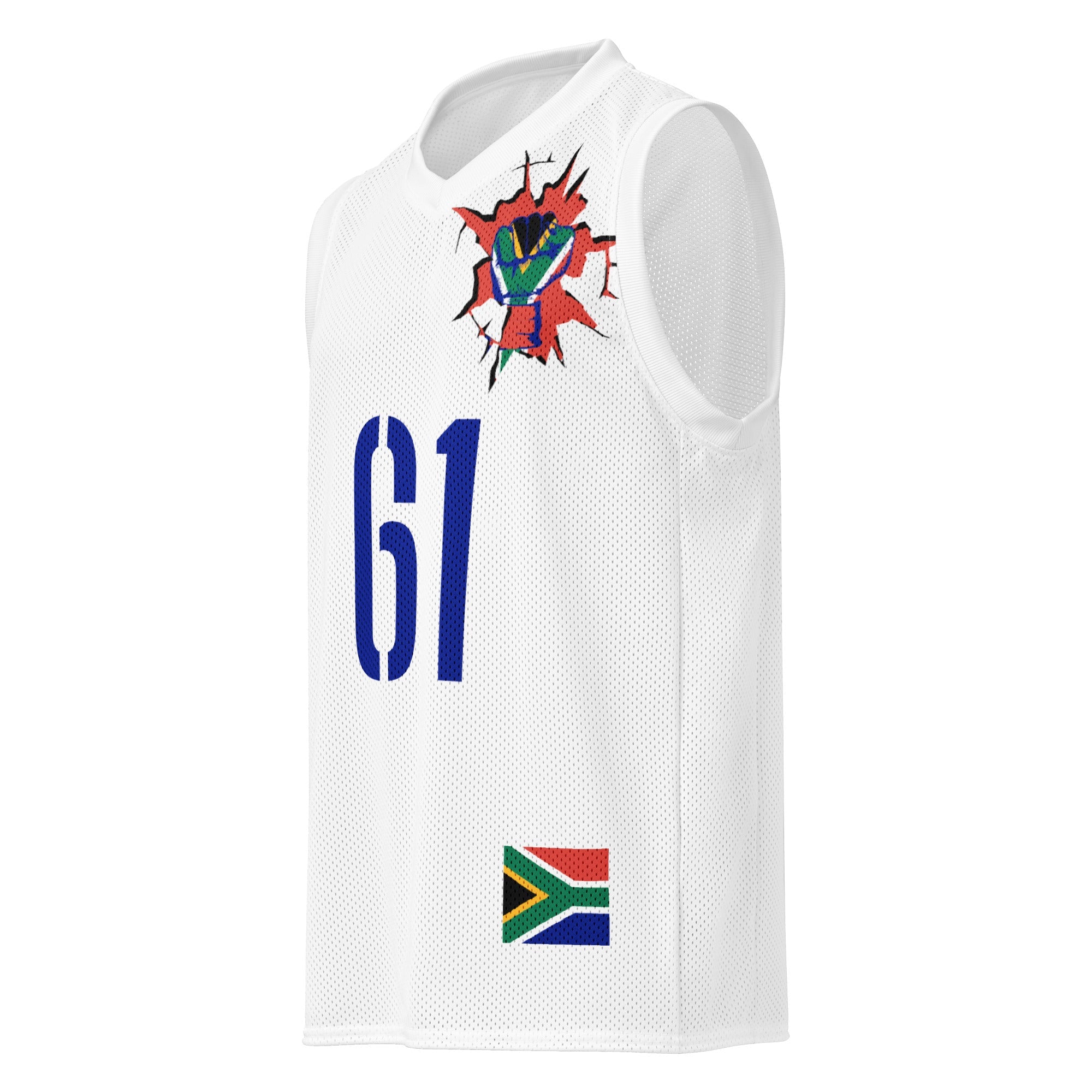 South Africa Flag (White) Premium Sport Jersey Tank Top - Conscious Apparel Store