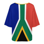 South Africa Flag Women’s Loose Half-Sleeve Boat Neck T-Shirt - Conscious Apparel Store