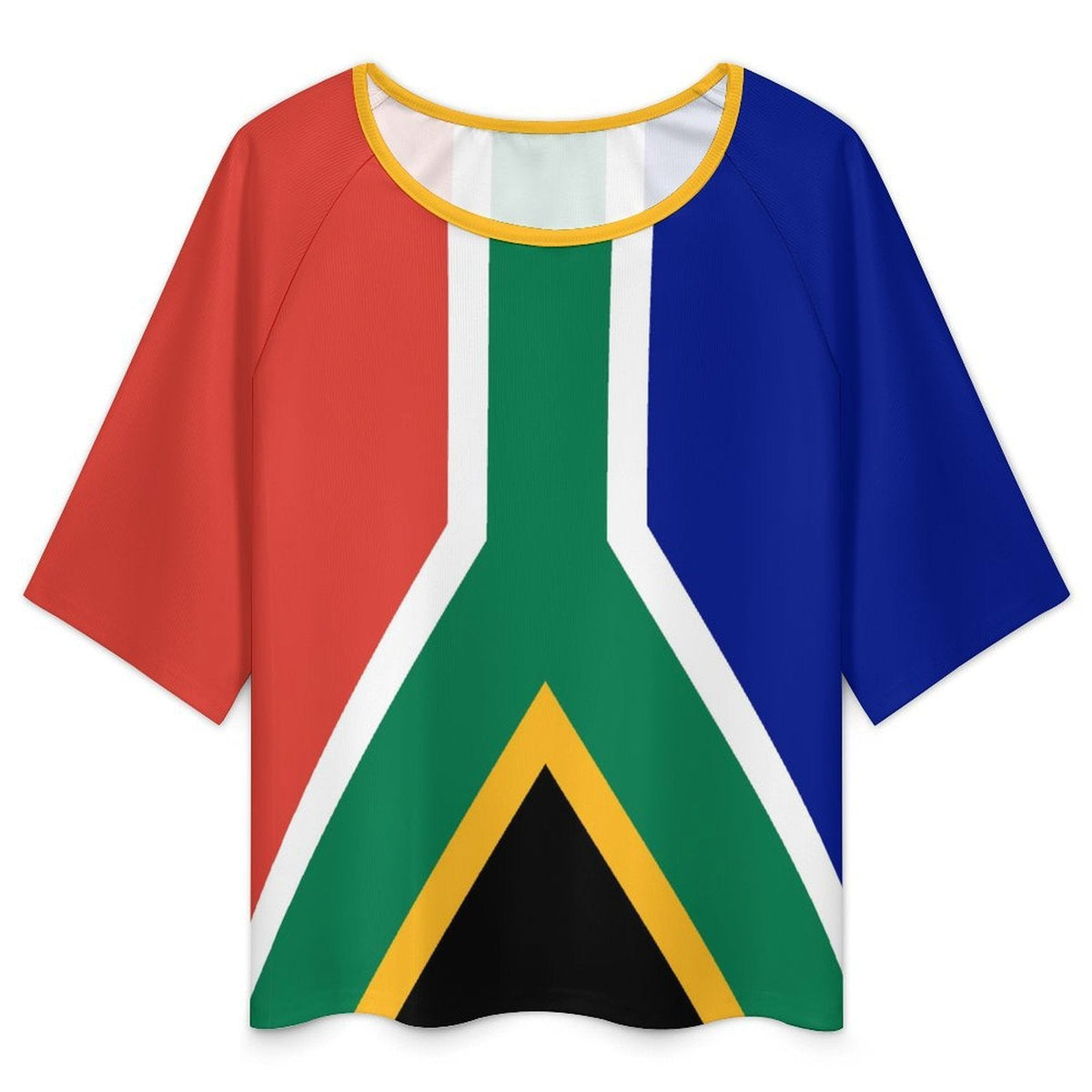 South Africa Flag Women’s Loose Half-Sleeve Boat Neck T-Shirt - Conscious Apparel Store
