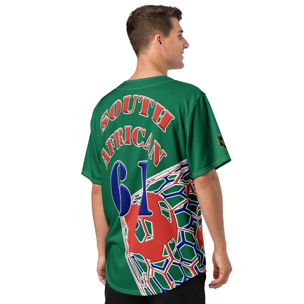 South Africa Football Themed Button-Down Sport Jersey - Conscious Apparel Store