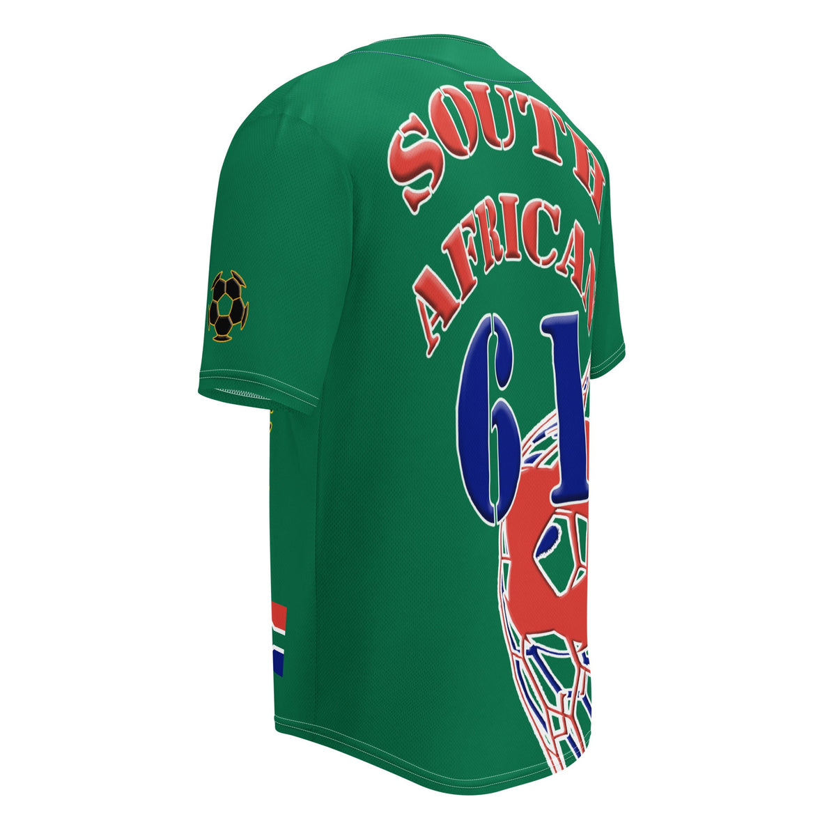 South Africa Football Themed Button-Down Sport Jersey - Conscious Apparel Store