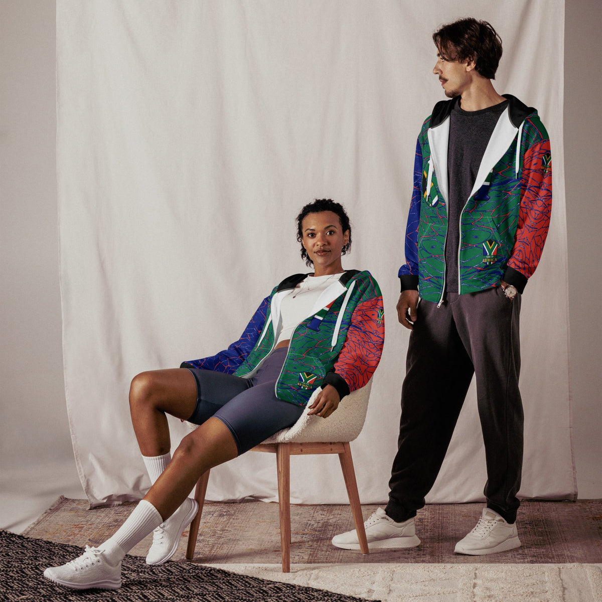 South Africa Football Unisex zip hoodie - Conscious Apparel Store