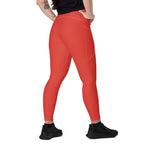 South Africa Red Leggings with pockets - Conscious Apparel Store