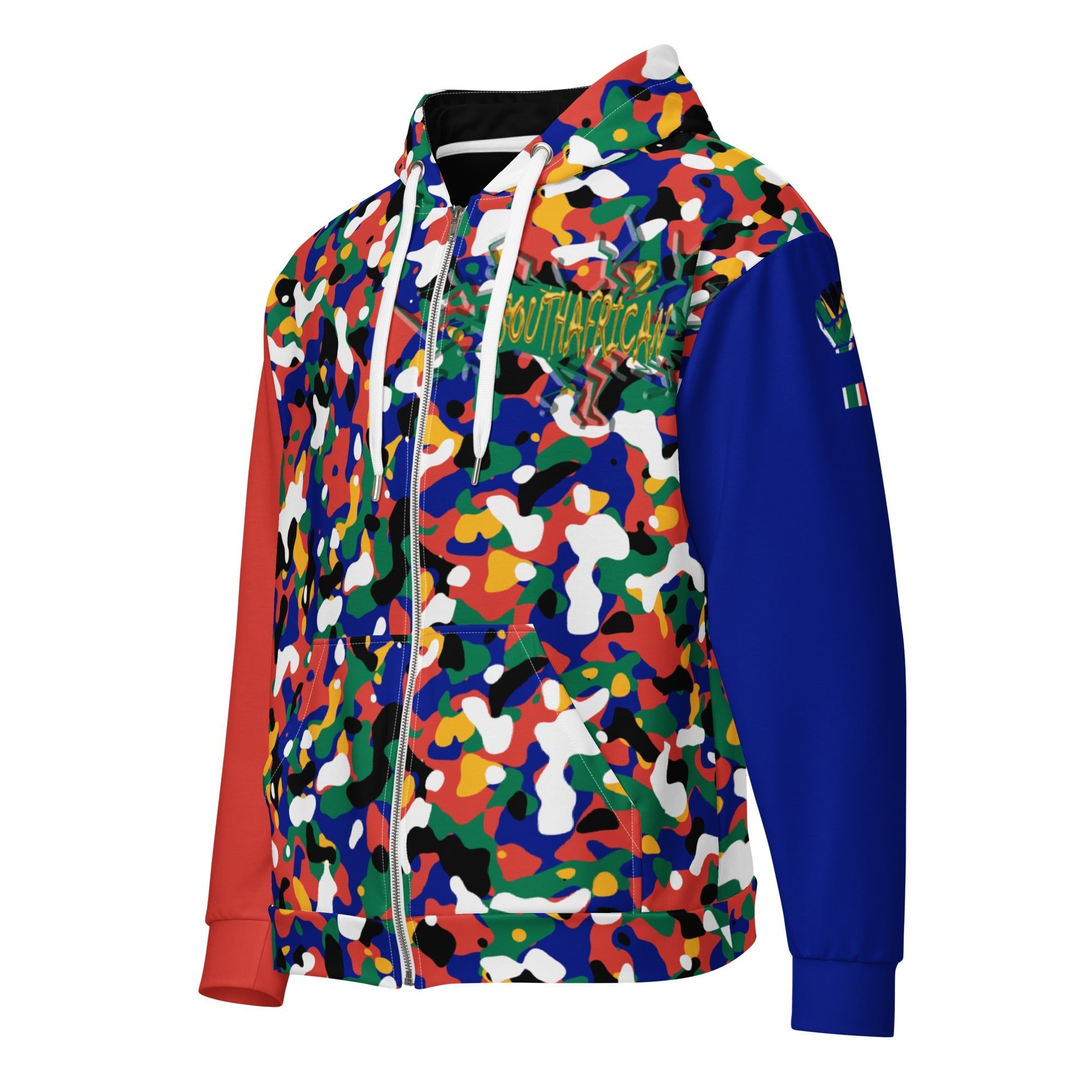 South African Flag Camo Unisex zip hoodie - Conscious Apparel Store