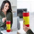 Spain Flag 20oz Tall Skinny Tumbler with Lid and Straw - Conscious Apparel Store