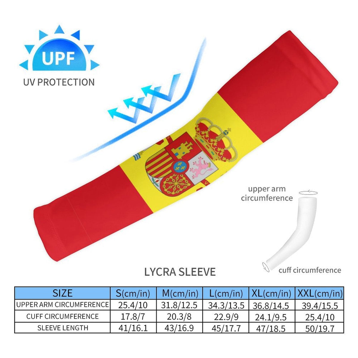 Spain Flag Cooling Compression Arm Sleeves - Conscious Apparel Store