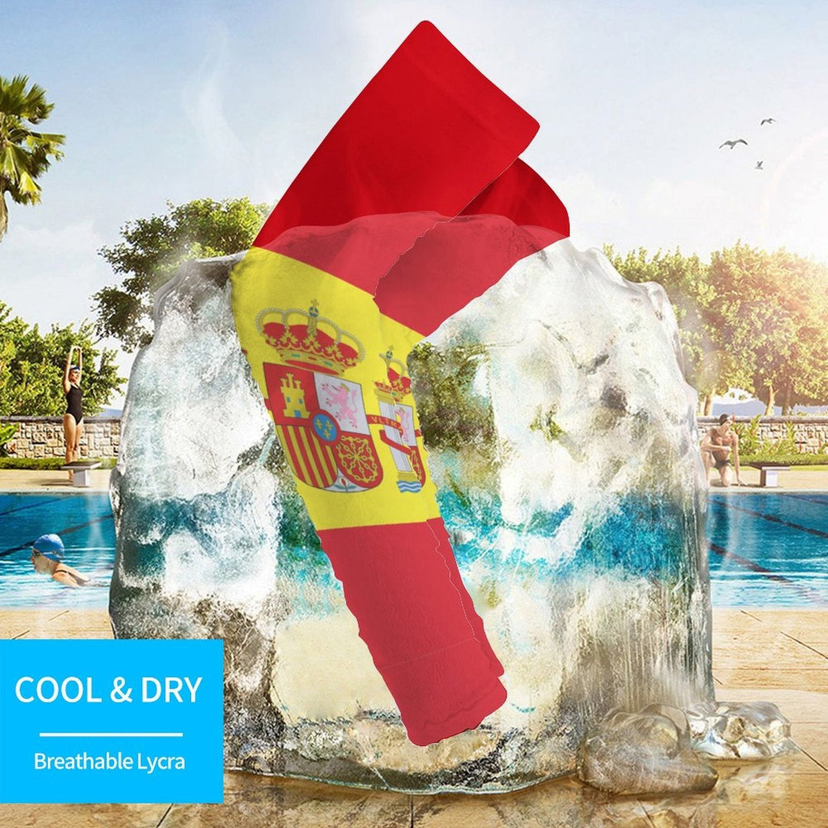 Spain Flag Cooling Compression Arm Sleeves - Conscious Apparel Store