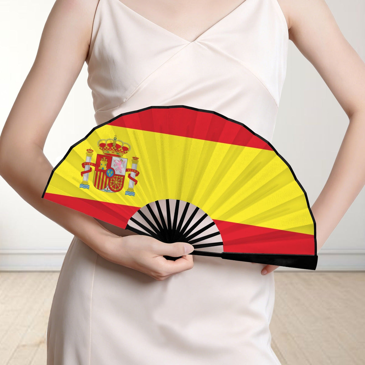 Spain Flag Double-Sided Custom Folding Fan - Conscious Apparel Store