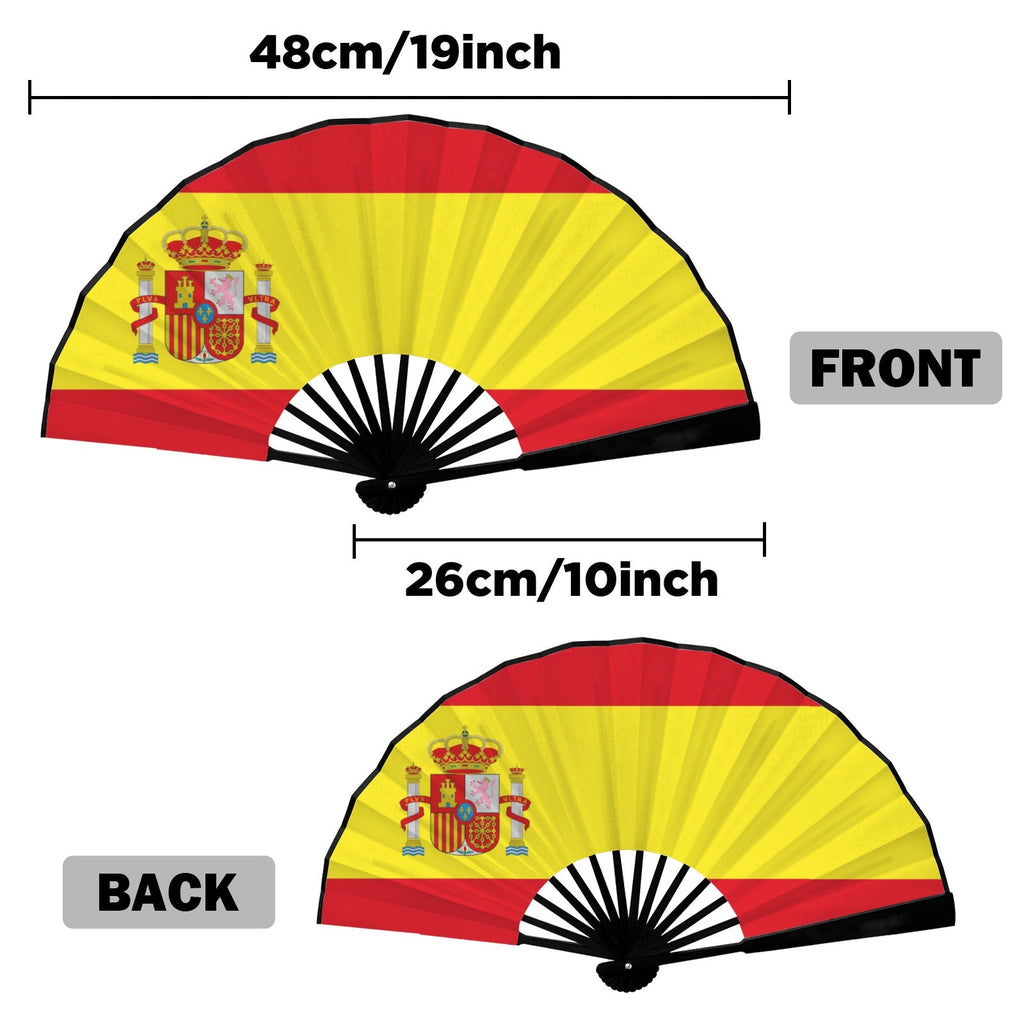 Spain Flag Double-Sided Custom Folding Fan - Conscious Apparel Store