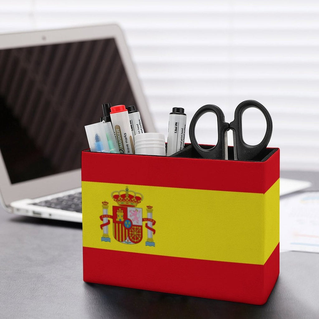 Spain Flag Leather Pen Holder - Conscious Apparel Store