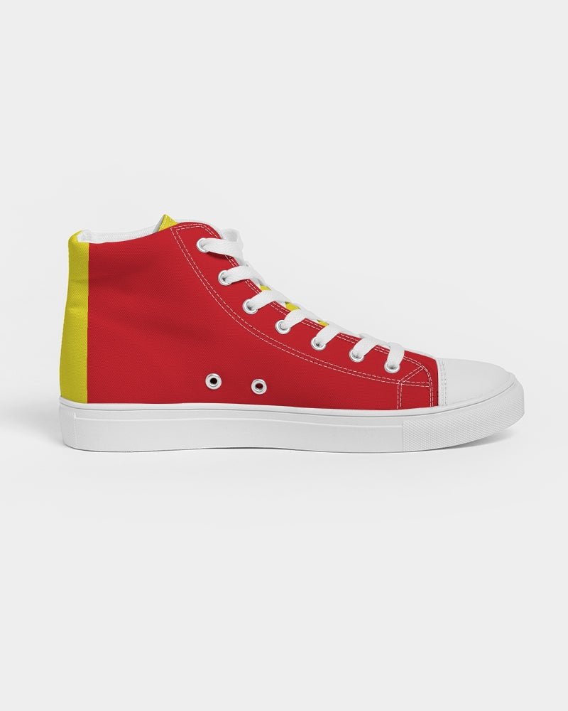 Spain Flag Men's Hightop Canvas Shoe - Conscious Apparel Store