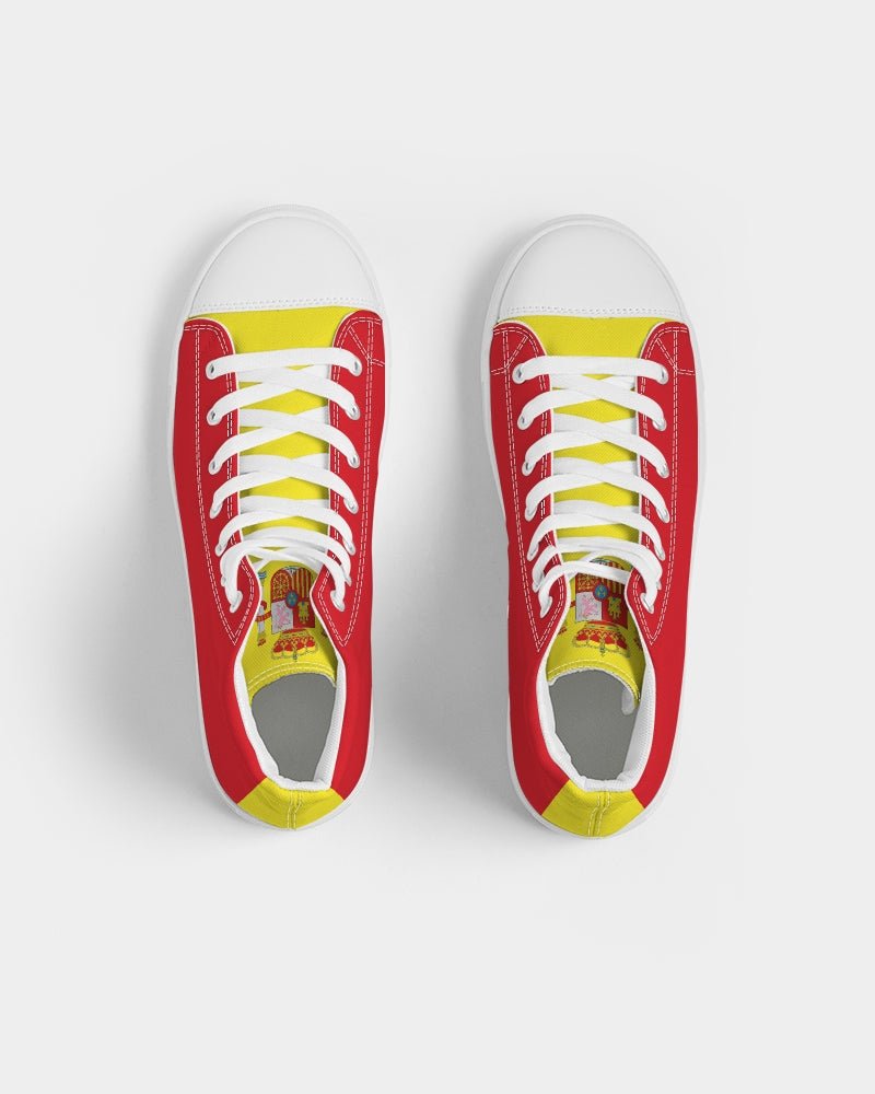 Spain Flag Men's Hightop Canvas Shoe - Conscious Apparel Store