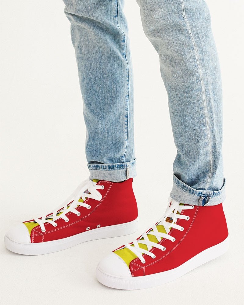 Spain Flag Men's Hightop Canvas Shoe - Conscious Apparel Store