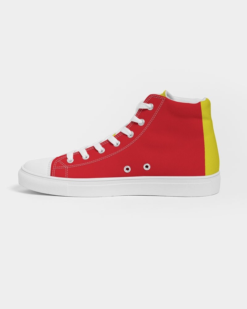 Spain Flag Men's Hightop Canvas Shoe - Conscious Apparel Store