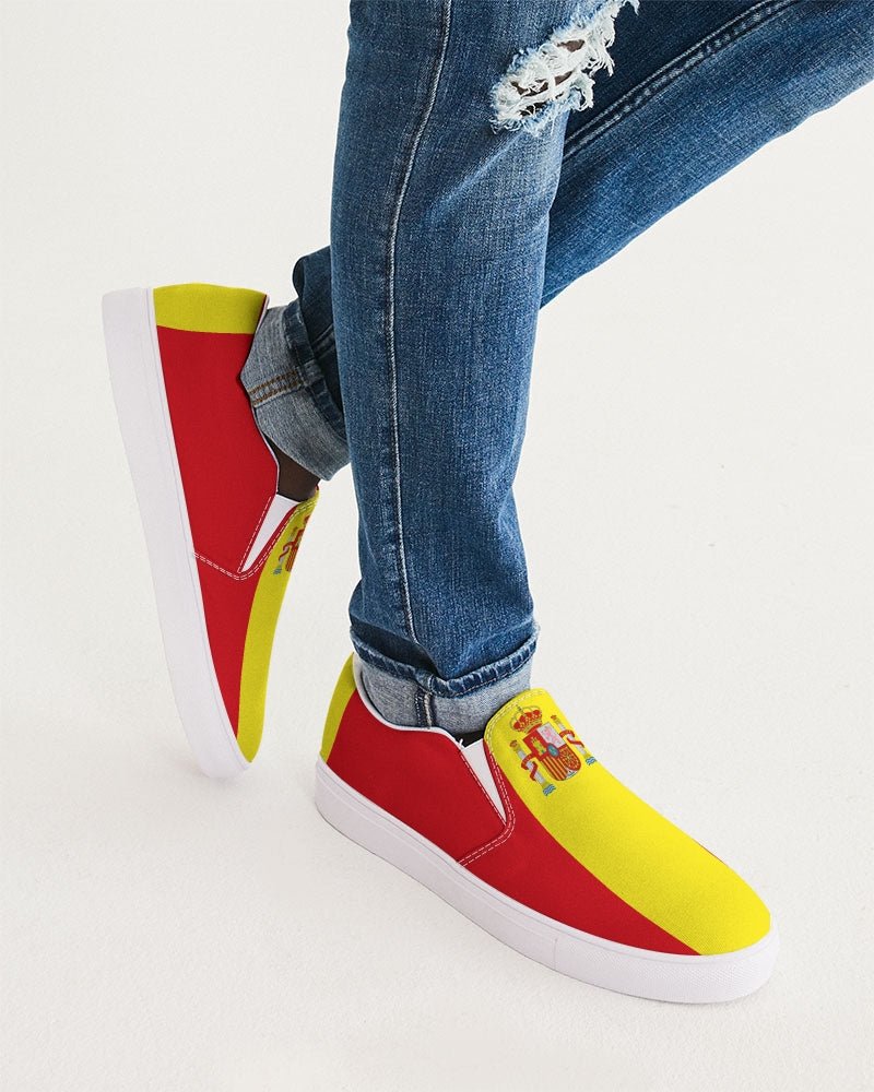 Spain Flag Men's Slip-On Canvas Shoe - Conscious Apparel Store