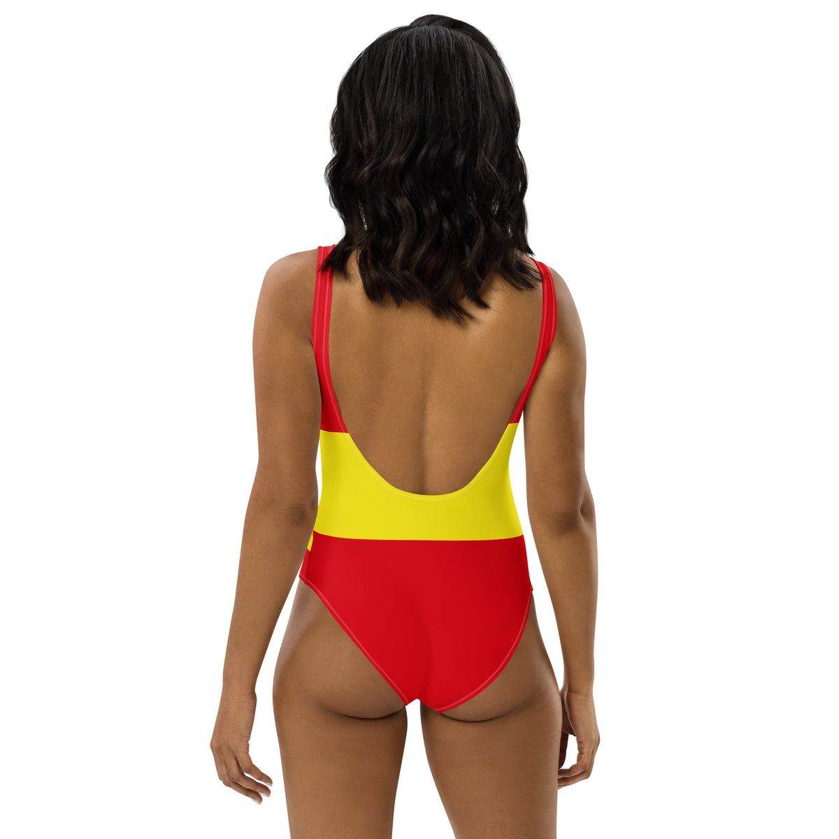 Spain Flag One-Piece Swimsuit - Conscious Apparel Store