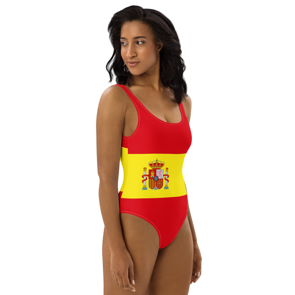 Spain Flag One-Piece Swimsuit - Conscious Apparel Store