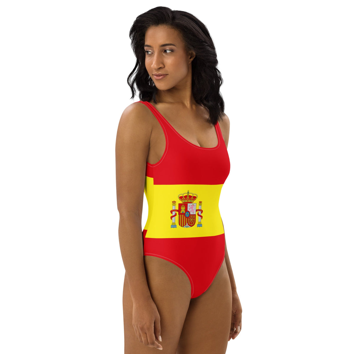 Spain Flag One-Piece Swimsuit - Conscious Apparel Store