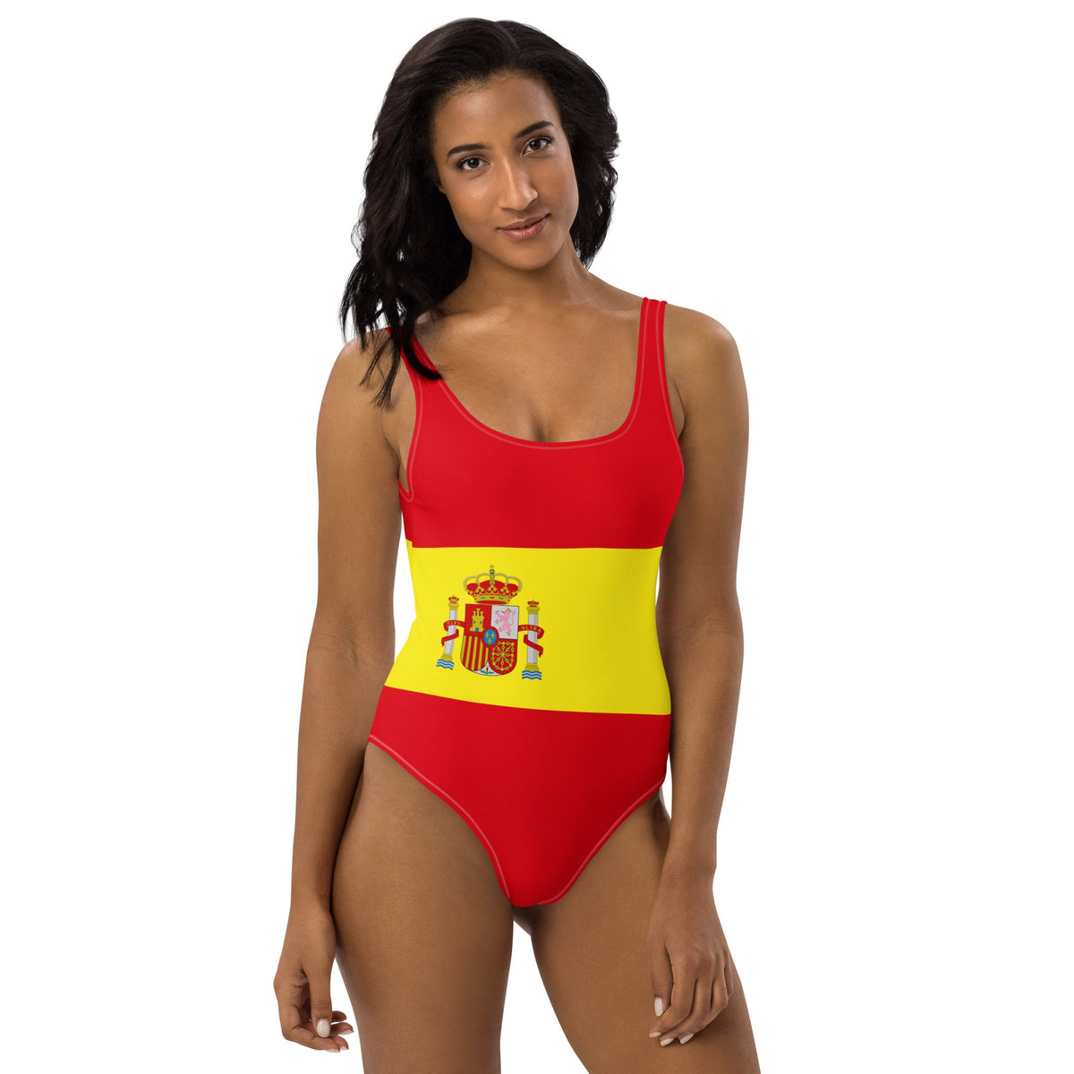 Spain Flag One-Piece Swimsuit - Conscious Apparel Store