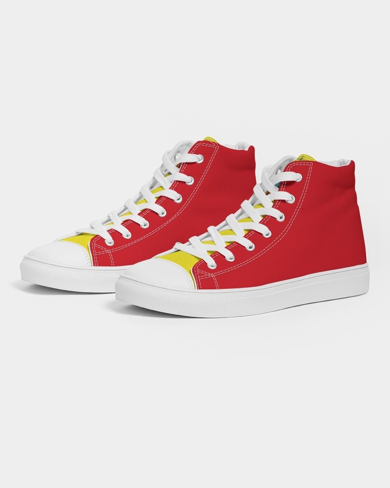 Spain Flag Women's Hightop Canvas Shoe - Conscious Apparel Store