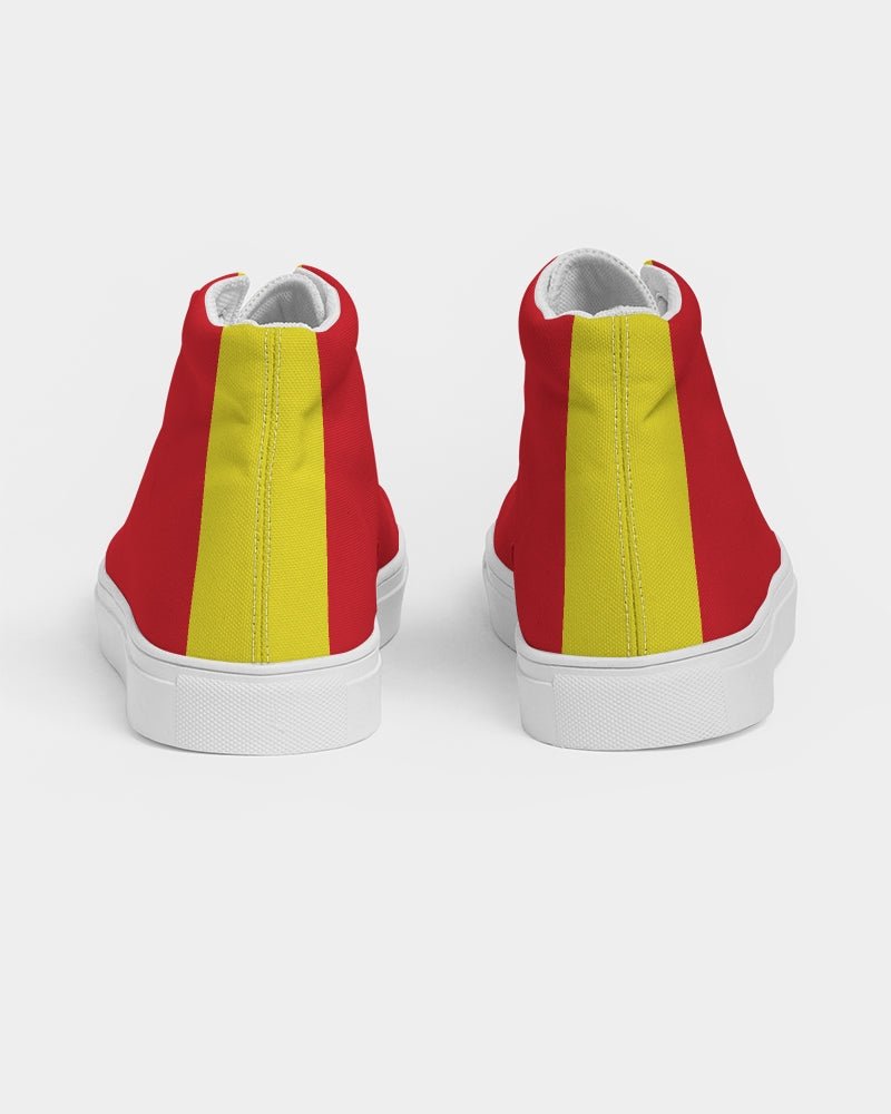 Spain Flag Women's Hightop Canvas Shoe - Conscious Apparel Store