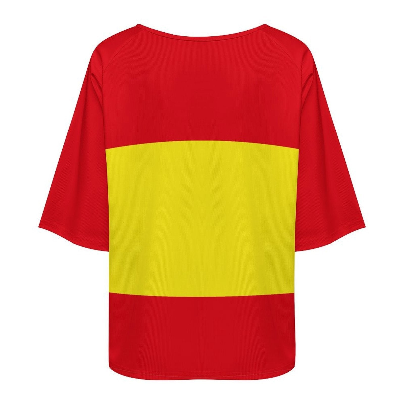 Spain Flag Women’s Loose Half-Sleeve Boat Neck T-Shirt - Conscious Apparel Store