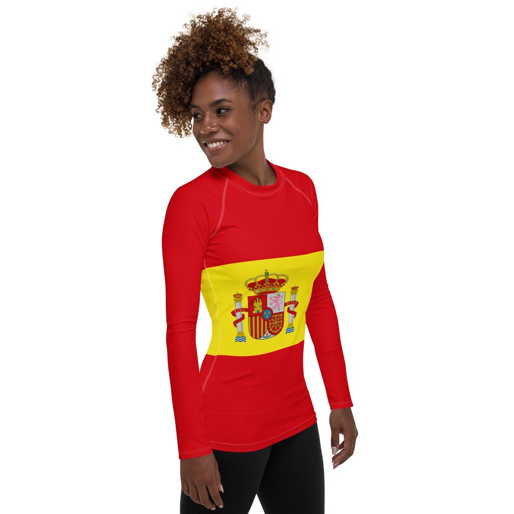 Spain Flag Women's Rash Guard - Conscious Apparel Store