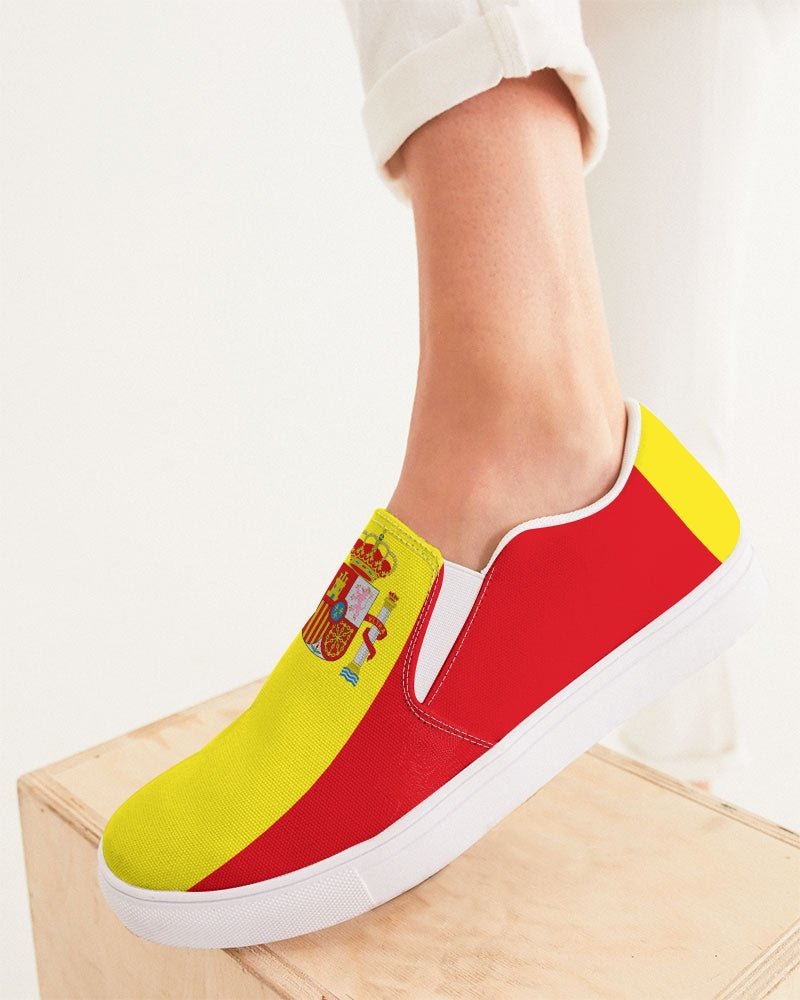 Spain Flag Women's Slip-On Canvas Shoe - Conscious Apparel Store