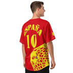 Spain Football Themed Button-Down Sport Jersey - Conscious Apparel Store
