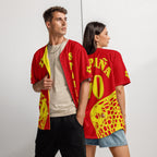Spain Football Themed Button-Down Sport Jersey - Conscious Apparel Store