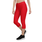 Spain Red Capri Leggings - Conscious Apparel Store