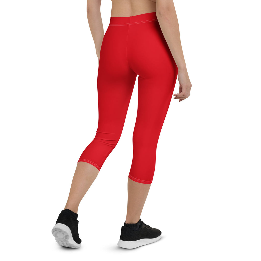 Spain Red Capri Leggings - Conscious Apparel Store