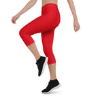 Spain Red Capri Leggings - Conscious Apparel Store