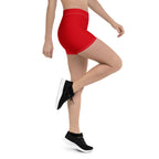 Spain Red Leggings Shorts - Conscious Apparel Store