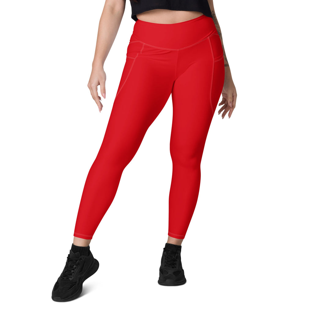 Spain Red Leggings with pockets - Conscious Apparel Store
